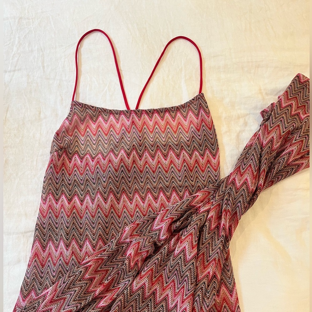 Mango size 8 crochet colorful cover up , sheer fabric,